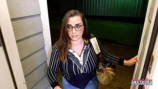 oh god busty nerdy celeste sucks cock rims ass gets pounded hard...