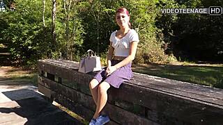Cute French 18yo casting cutie teases in lingerie first interview.