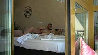 young blonde teen bends over pleasing older guy doggystyle homemade