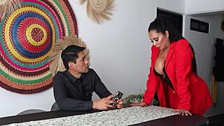 Secretary Aldo and Gali Diva heat up the bedroom with domination kisses.