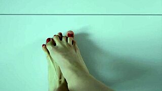 Close Up Footjob Ends With Cumshot On Feet Lick Up
