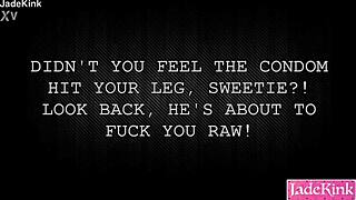 sneaky cheater yanks off condom mid thrust in tight teen pussy