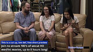 check out dr tampa giving neighbor aria nicole her first shaved pussy gyno exam