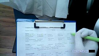 check out dr tampa giving neighbor aria nicole her first shaved pussy gyno exam