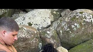 Leaked Brazilian Muse's Wild Outdoor Fuck at the Waterfall with Young Stud