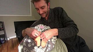 the boss tickles and licks his milf secretary's sexy wrinkled nylon soles full video
