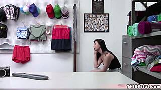 pretty brunette teen sneaks in for nintendo switch thrill