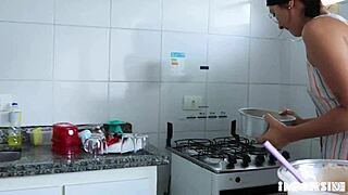 Skinny Redhead Teen Ruvinha's Threesome Birthday Pussy Lick Orgy