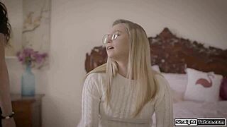 blindfolded virgin babe takes massive cock pounding