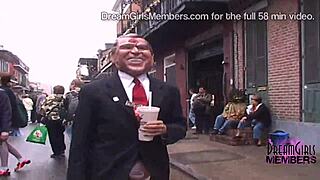 Fat tits flash on Mardi Gras streets