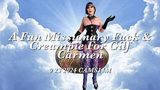 A thrilling missionary creampie session with gilf carmen