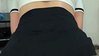 cheerleader slut skips practice to bounce on huge cock and gulp hot cum