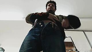 Skinny Shop Guy Sneaks Jerk Off for Massive Cum Explosion