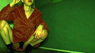 smoking and spitting play in sexy high heels