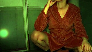 smoking and spitting play in sexy high heels