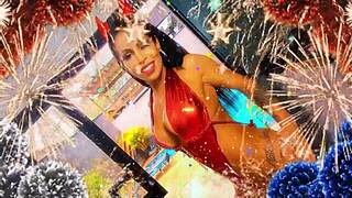 Athletic blondes flash big natural tits and asses at wild carnival party kiss-slap fest