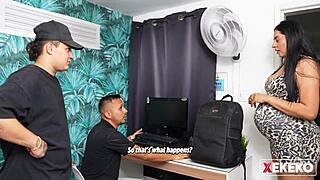 Spying on Pregnant Colombian Leads to Intense Pussy Pounding