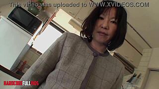 beautiful asian brunette teases her very hairy pussy with toys solo