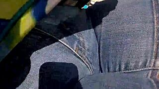 Bbw flaunts hairy bush and big ass nude publicly