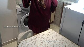 Hey, look at this silly maid stuck in the washing machine 😏