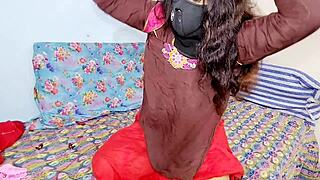 Muslim whore cheats with desi lover's anal dildo on dirty video chat