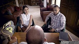 Doctor forces lesbian patient to fuck big black cock