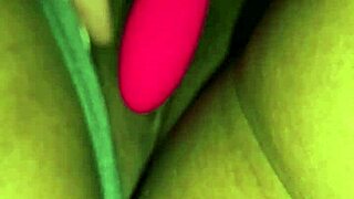 Latina MILF's Dripping Wet Pussy Lips Teased Through Gray Panties Ripped Aside