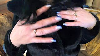 i deepthroat hard in fur coat and shiny boots