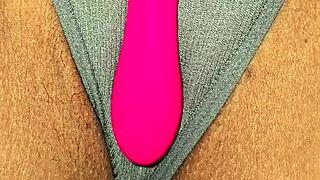 Latina MILF's Dripping Wet Pussy Lips Teased Through Gray Panties Ripped Aside