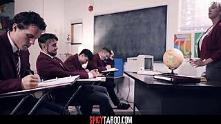 Busty dee williams gangbanged hard by eager students in reality taboo