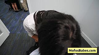 horny office milf sasha pearl's big boobs fingered and fucked naughty!