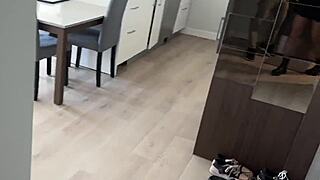 Ariel sneaks in alone and flirts hard cheating on wife with sexy student