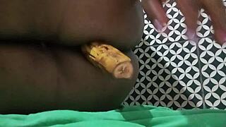 Church Housewife Shoves Giant Banana Deep in Fat Ass Anal!