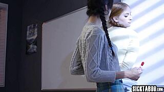 lesbian teens maya kendrick eliza ibarra devour teacher liv revamped's wet pussy