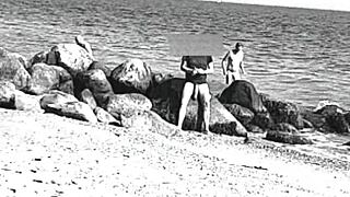 ever spied a monster 10-inch cock swinging free on nudist beach?