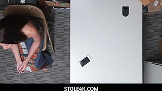 tiny latina teen caught stealing gets assfucked by guard