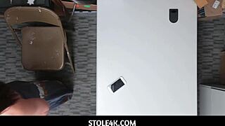 tiny latina teen caught stealing gets assfucked by guard