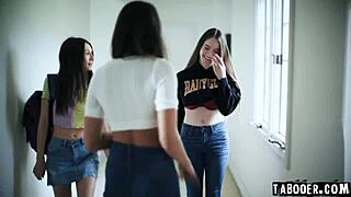 Gizelle Blanco Secretly Watches Maya Woulfe and Hazel Moore's Steamy Lesbian Tribbing!