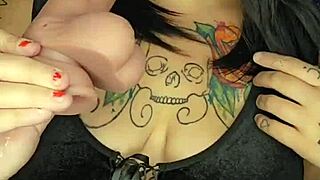she leaves lipstick marks while slurping deep on that fat cock with sloppy throating