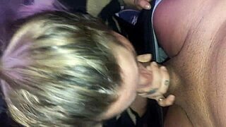 blonde slut deepthroats cock craving massive cumshot coverage