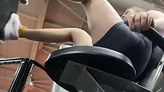 Shaved Teen's Big Tits Bounce in Public Gym Hardcore Fuck