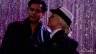 blonde milfs bend over big boobs in foursome doggy?