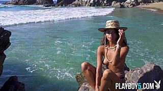 love tiny mexican carolina reyes beach posin so sexy for playboy