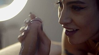 Tattooed Slut Fucks While Deepthroating Big Cock