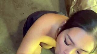 big booty asian blows huge cock rides cowgirl creampie pov doggystyle