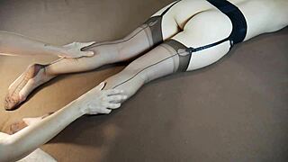 stocking milf squirms moaning from teasing soles massage