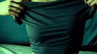 blindfolded eastern european lingerie models tease in panties barefoot