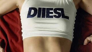 blindfolded eastern european lingerie models tease in panties barefoot