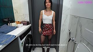 woman spots guy stroking and offers face for his release