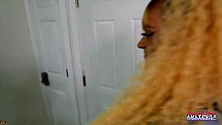 Petite blonde sassy pussy slammed hard before creampie swallow bliss
